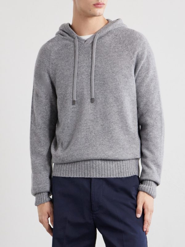 Logo-Embroidered Cashmere Hoodie - FR Logo-Embroidered Cashmere Hoodie - FR