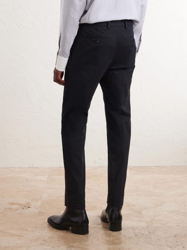 Tapered Cotton-Blend Twill Trousers - BK Tapered Cotton-Blend Twill Trousers - BK