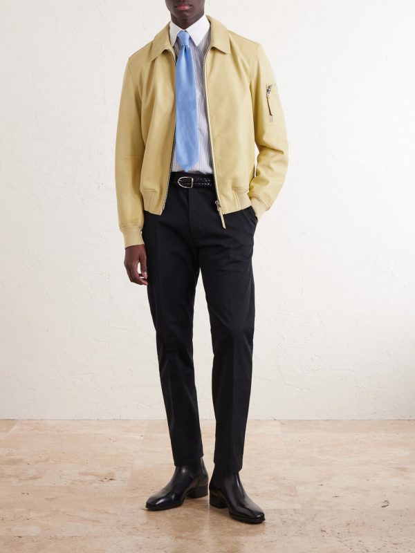 Tapered Cotton-Blend Twill Trousers - OU Tapered Cotton-Blend Twill Trousers - OU