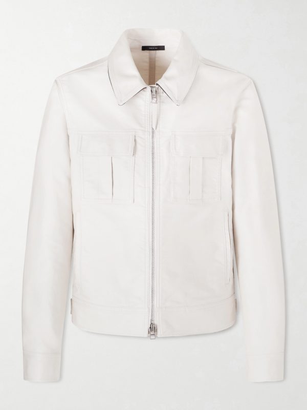 Slim-Fit Cotton-Satin Blouson Jacket