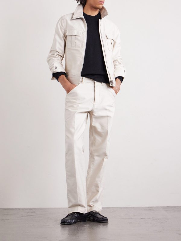 Slim-Fit Cotton-Satin Blouson Jacket - OU