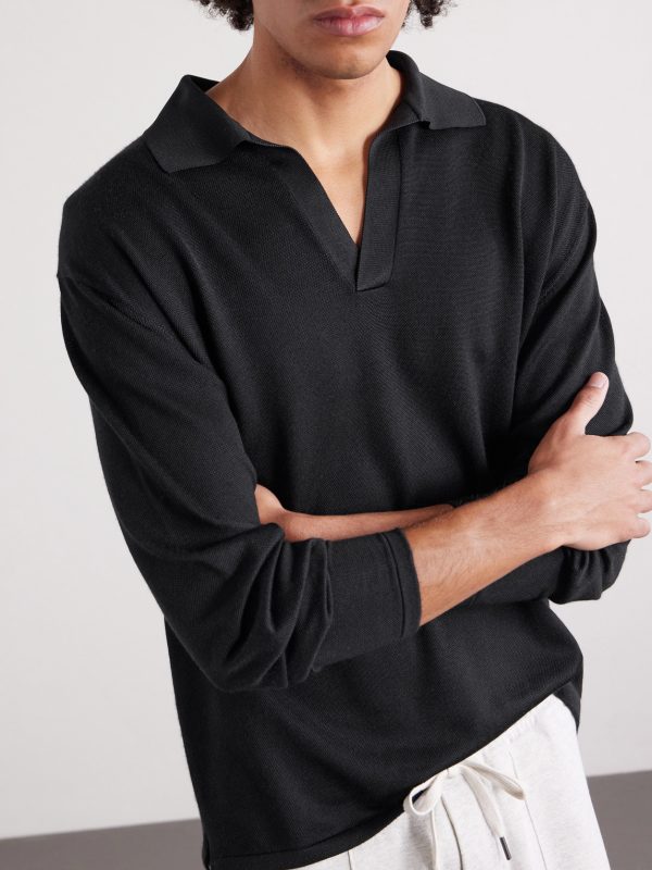 Cashmere and Silk-Blend Polo Shirt - CU Cashmere and Silk-Blend Polo Shirt - CU