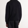 Wool and Cashmere-Blend Half-Zip Sweater - BK Wool and Cashmere-Blend Half-Zip Sweater - BK
