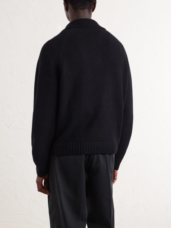 Wool and Cashmere-Blend Half-Zip Sweater - BK Wool and Cashmere-Blend Half-Zip Sweater - BK