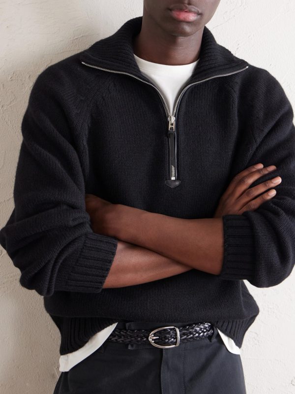 Wool and Cashmere-Blend Half-Zip Sweater - CU Wool and Cashmere-Blend Half-Zip Sweater - CU