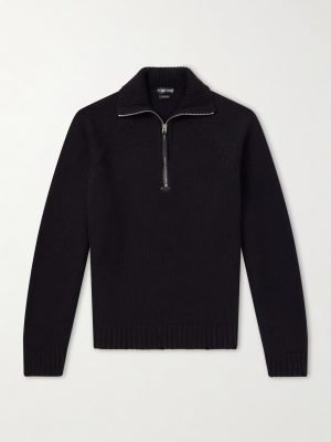 Wool and Cashmere-Blend Half-Zip Sweater Wool and Cashmere-Blend Half-Zip Sweater