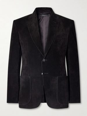 Panelled Suede Blazer