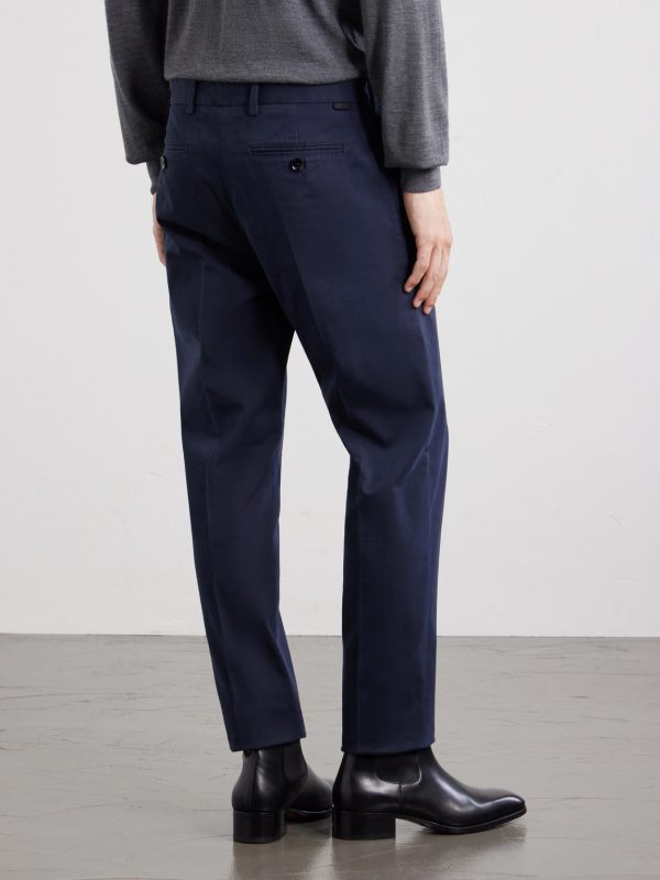 Tapered Cotton-Blend Twill Trousers - BK Tapered Cotton-Blend Twill Trousers - BK