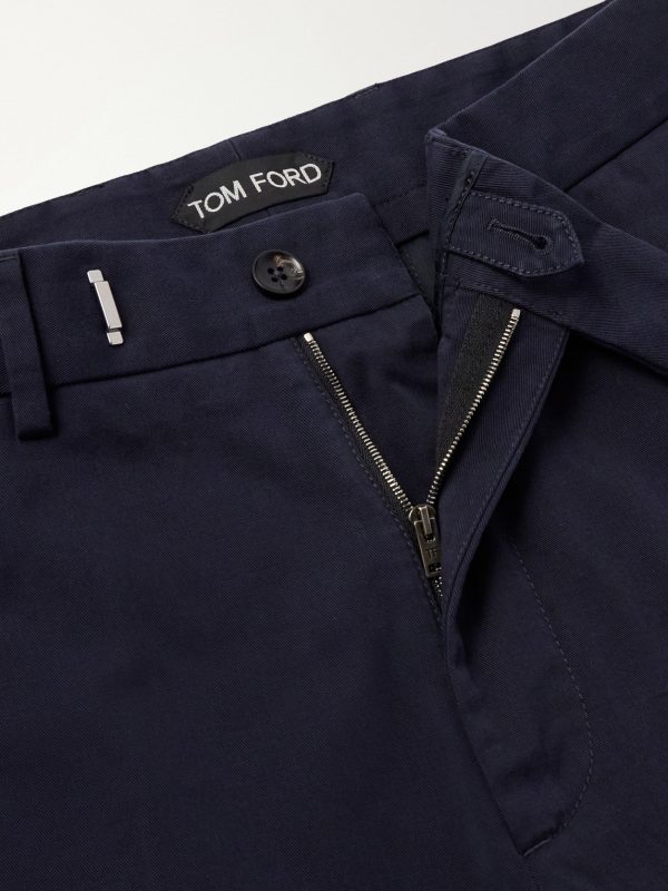 Tapered Cotton-Blend Twill Trousers - E1 Tapered Cotton-Blend Twill Trousers - E1