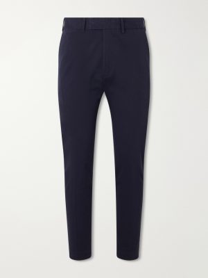 Tapered Cotton-Blend Twill Trousers
