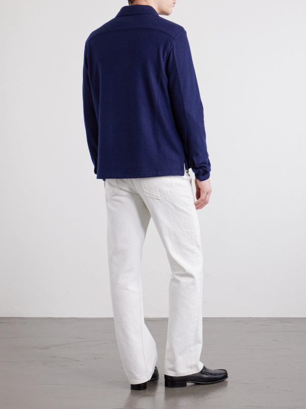 Logo-Embroidered Cashmere Shirt - BK Logo-Embroidered Cashmere Shirt - BK