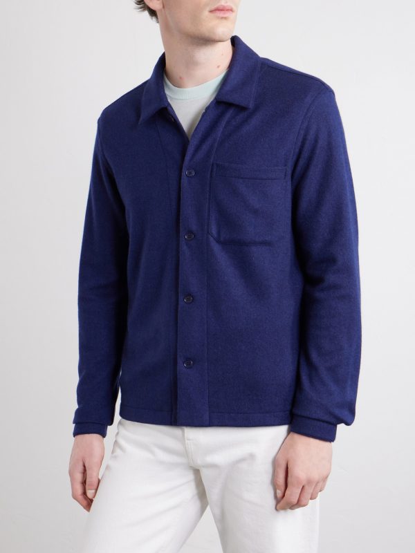 Logo-Embroidered Cashmere Shirt - FR Logo-Embroidered Cashmere Shirt - FR