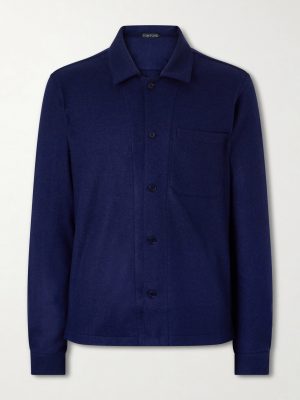 Logo-Embroidered Cashmere Shirt Logo-Embroidered Cashmere Shirt