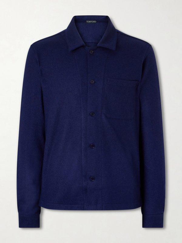 Logo-Embroidered Cashmere Shirt Logo-Embroidered Cashmere Shirt