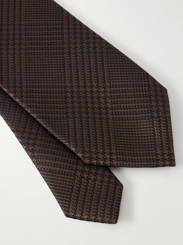 7cm Prince of Wales Checked Silk-Jacquard Tie - CU