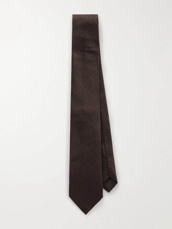 7cm Prince of Wales Checked Silk-Jacquard Tie