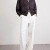 Leather-Trimmed Wool and Silk-Blend Jacket - OU Leather-Trimmed Wool and Silk-Blend Jacket - OU
