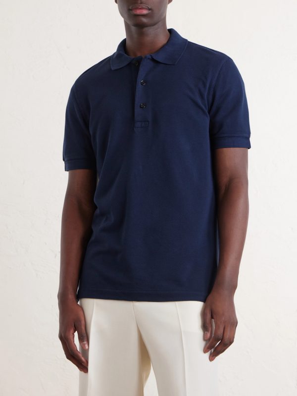 Slim-Fit Lyocell and Cotton-Blend Piqué Polo Shirt - FR Slim-Fit Lyocell and Cotton-Blend Piqué Polo Shirt - FR
