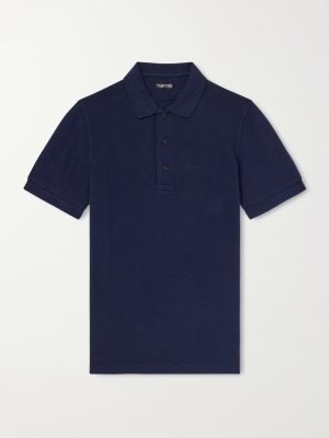 Slim-Fit Lyocell and Cotton-Blend Piqué Polo Shirt