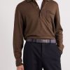 Piped Silk and Cotton-Blend Piqué Polo Shirt - FR Piped Silk and Cotton-Blend Piqué Polo Shirt - FR