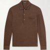Piped Silk and Cotton-Blend Piqué Polo Shirt Piped Silk and Cotton-Blend Piqué Polo Shirt