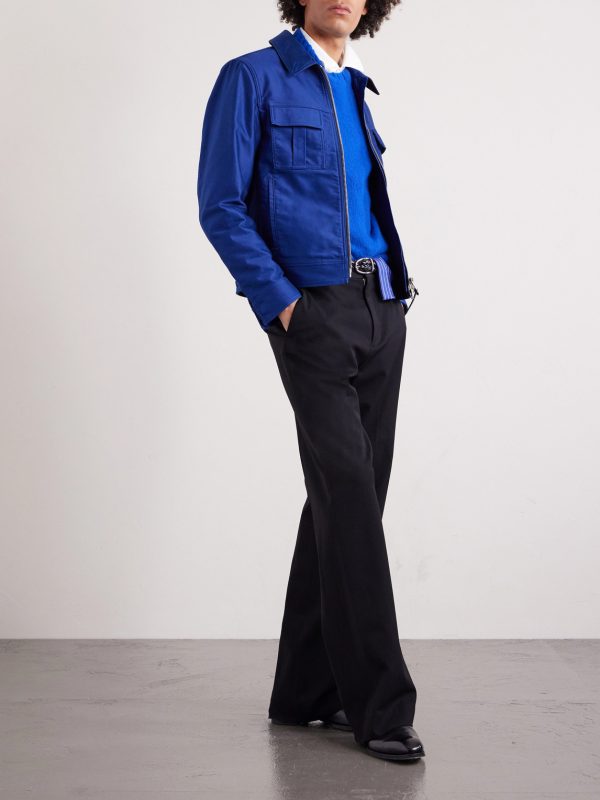 Slim-Fit Cotton-Satin Blouson Jacket - OU Slim-Fit Cotton-Satin Blouson Jacket - OU