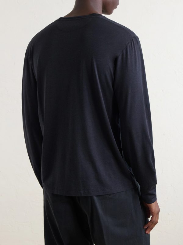 Slim-Fit Lyocell and Cotton-Blend Jersey T-Shirt - BK Slim-Fit Lyocell and Cotton-Blend Jersey T-Shirt - BK