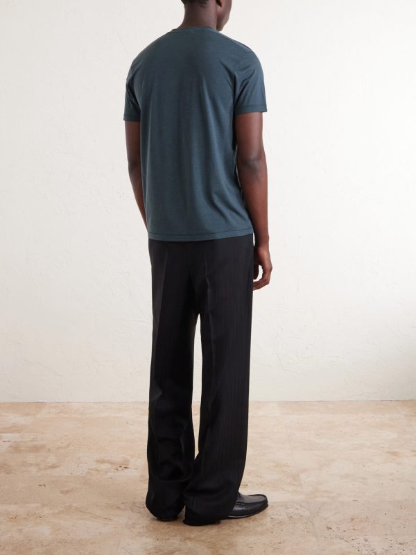 Lyocell and Cotton-Blend T-Shirt - BK Lyocell and Cotton-Blend T-Shirt - BK