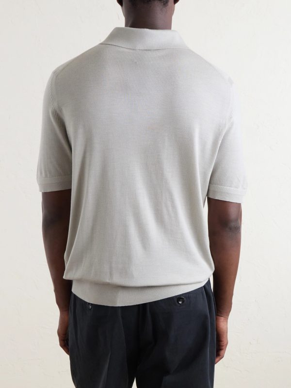 Cashmere and Silk-Blend Polo Shirt - BK Cashmere and Silk-Blend Polo Shirt - BK