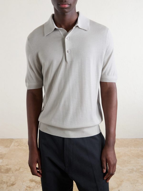 Cashmere and Silk-Blend Polo Shirt - FR Cashmere and Silk-Blend Polo Shirt - FR