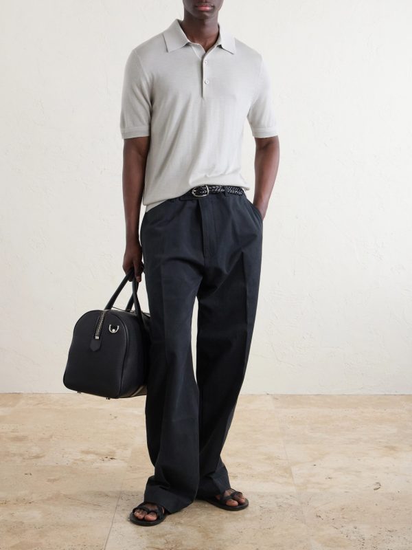 Cashmere and Silk-Blend Polo Shirt - OU Cashmere and Silk-Blend Polo Shirt - OU