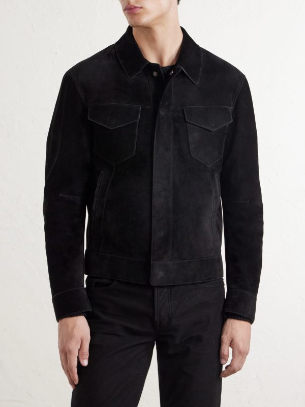 Slim-Fit Suede Jacket - FR
