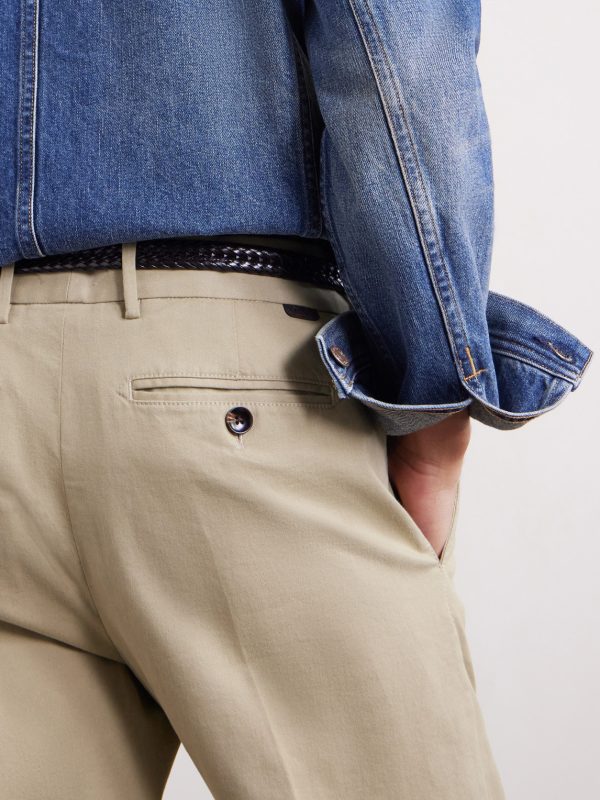 Tapered Cotton-Blend Twill Trousers - CU Tapered Cotton-Blend Twill Trousers - CU