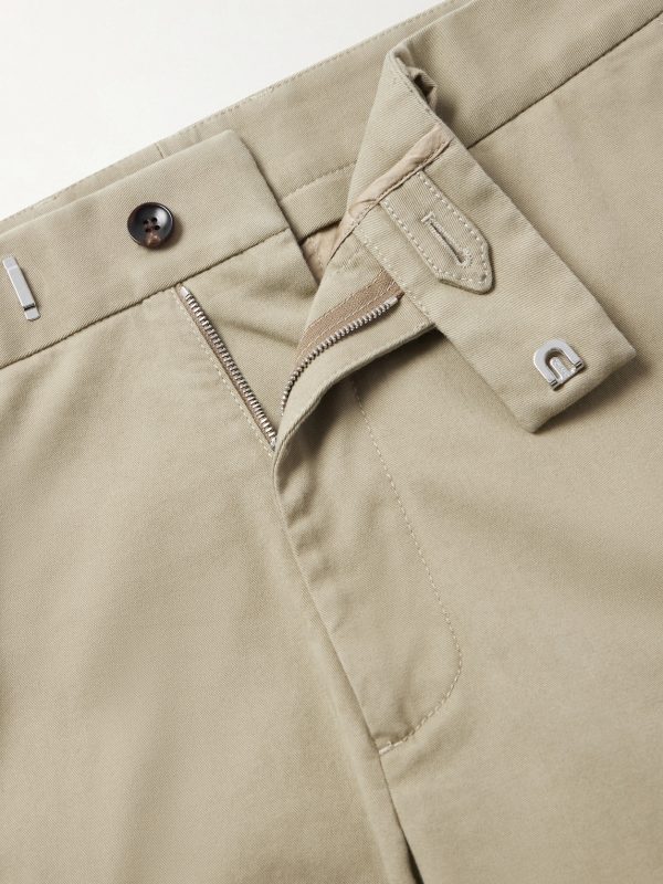 Tapered Cotton-Blend Twill Trousers - E1 Tapered Cotton-Blend Twill Trousers - E1
