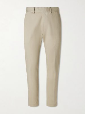 Tapered Cotton-Blend Twill Trousers Tapered Cotton-Blend Twill Trousers