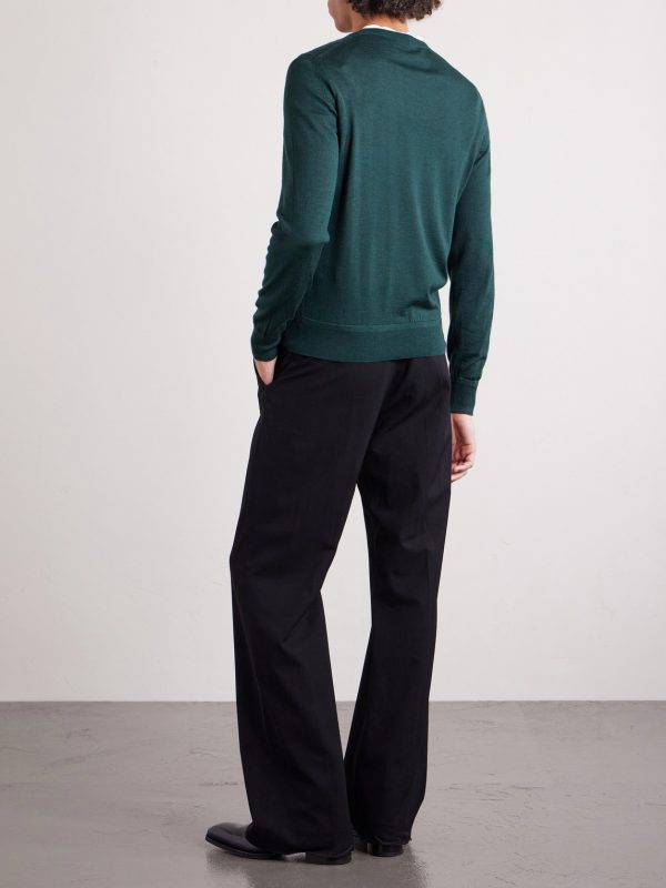 Slim-Fit Cashmere and Silk-Blend Sweater - BK Slim-Fit Cashmere and Silk-Blend Sweater - BK