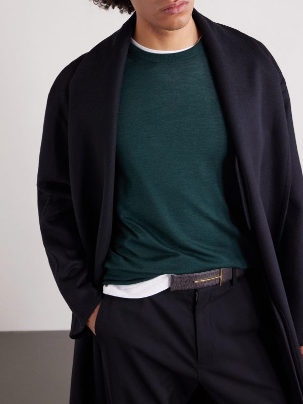 Slim-Fit Cashmere and Silk-Blend Sweater - CU Slim-Fit Cashmere and Silk-Blend Sweater - CU
