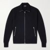 Leather-Trimmed Merino Wool Cardigan Leather-Trimmed Merino Wool Cardigan