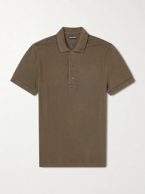 Slim-Fit Lyocell-Piqué Polo Shirt Slim-Fit Lyocell-Piqué Polo Shirt