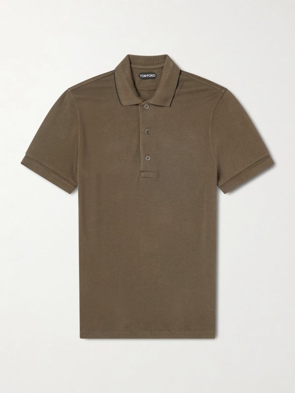 Slim-Fit Lyocell-Piqué Polo Shirt Slim-Fit Lyocell-Piqué Polo Shirt