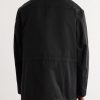 Suede-Trimmed Cotton-Blend Twill Jacket - BK Suede-Trimmed Cotton-Blend Twill Jacket - BK