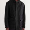 Suede-Trimmed Cotton-Blend Twill Jacket - FR Suede-Trimmed Cotton-Blend Twill Jacket - FR