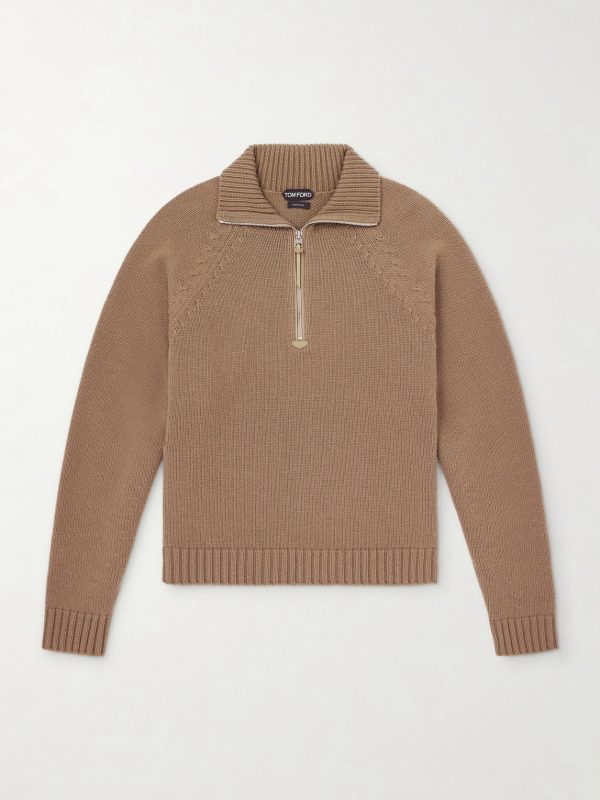 Wool and Cashmere-Blend Half-Zip Sweater Wool and Cashmere-Blend Half-Zip Sweater