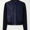 Slim-Fit Merino Wool-Blend and Suede Bomber Jacket Slim-Fit Merino Wool-Blend and Suede Bomber Jacket
