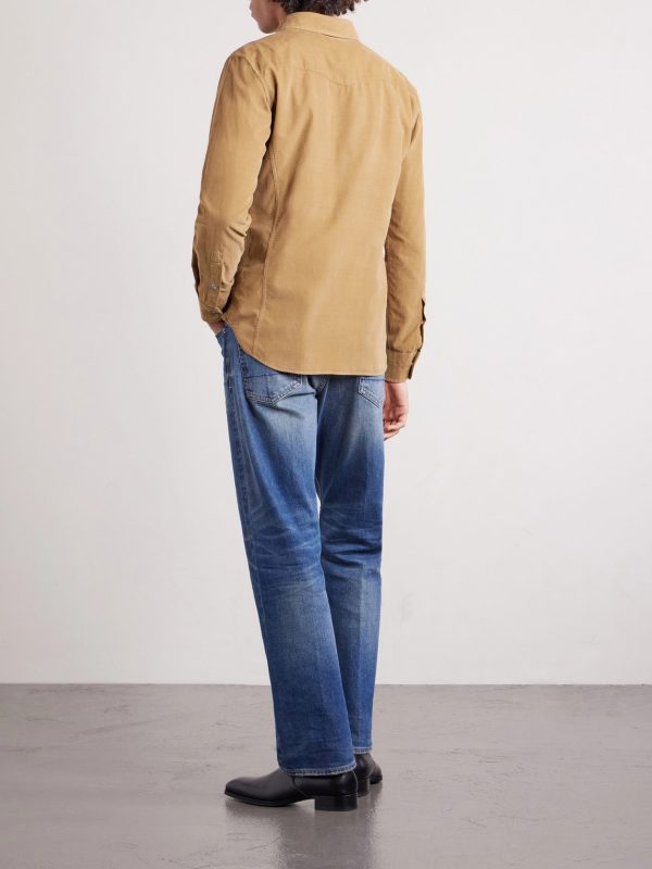 Slim-Fit Cotton-Corduroy Shirt - BK Slim-Fit Cotton-Corduroy Shirt - BK