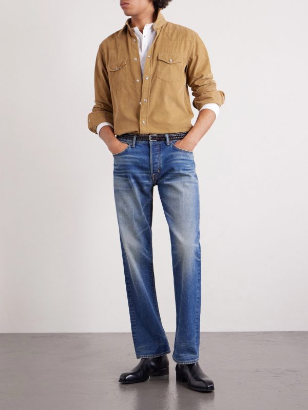 Slim-Fit Cotton-Corduroy Shirt - OU Slim-Fit Cotton-Corduroy Shirt - OU