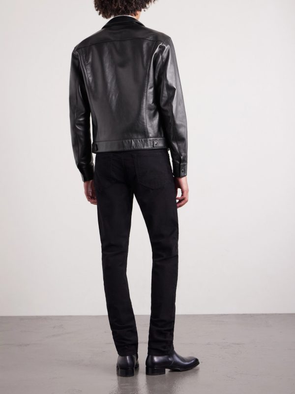 Slim-Fit Leather Jacket - BK