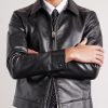 Slim-Fit Leather Jacket - CU