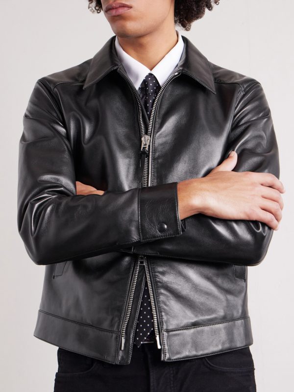 Slim-Fit Leather Jacket - CU