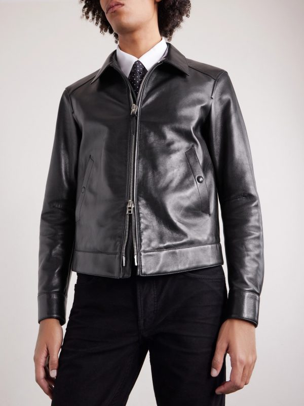 Slim-Fit Leather Jacket - FR